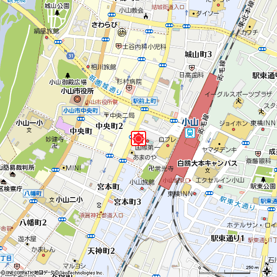 小山支店付近の地図